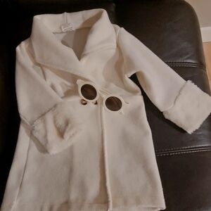 Elegant Kids White Pea Coat